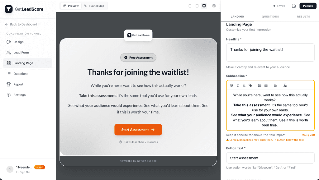 1. Design Your Landing